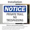 Signmission Private Trail No Trespassing OSHA Notice Sign, Vinyl Decal, 5in W x 3.5in L, 2PK OS-2PACK-NS-D-35-L-17874 - alternate 5